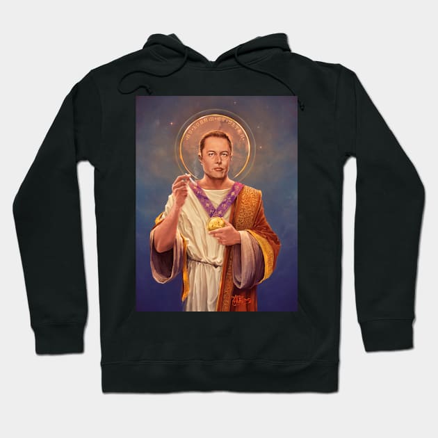 Saint Elon of Musk - Elon Musk Original Religious Painting T-Shirt Hoodie by vincentcarrozza